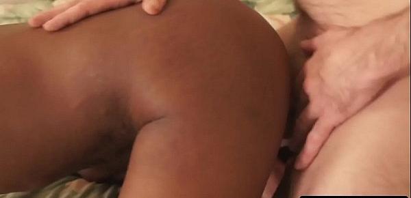  Slim white dude enjoys foot fetish and doggystyle sex with pretty black woman